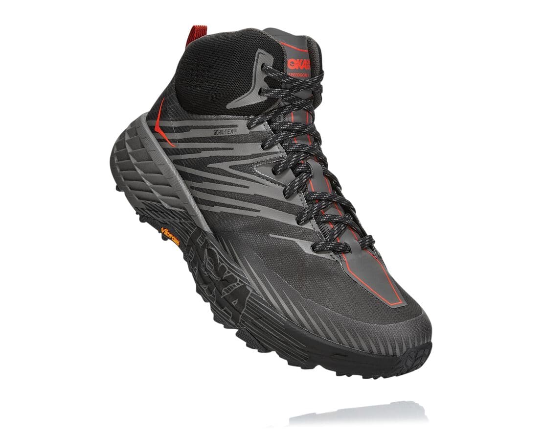 Bocanci Hoka One One Speedgoat Mid Gore-Tex 2 Barbati - Gri Inchis | Romania QWLX91403